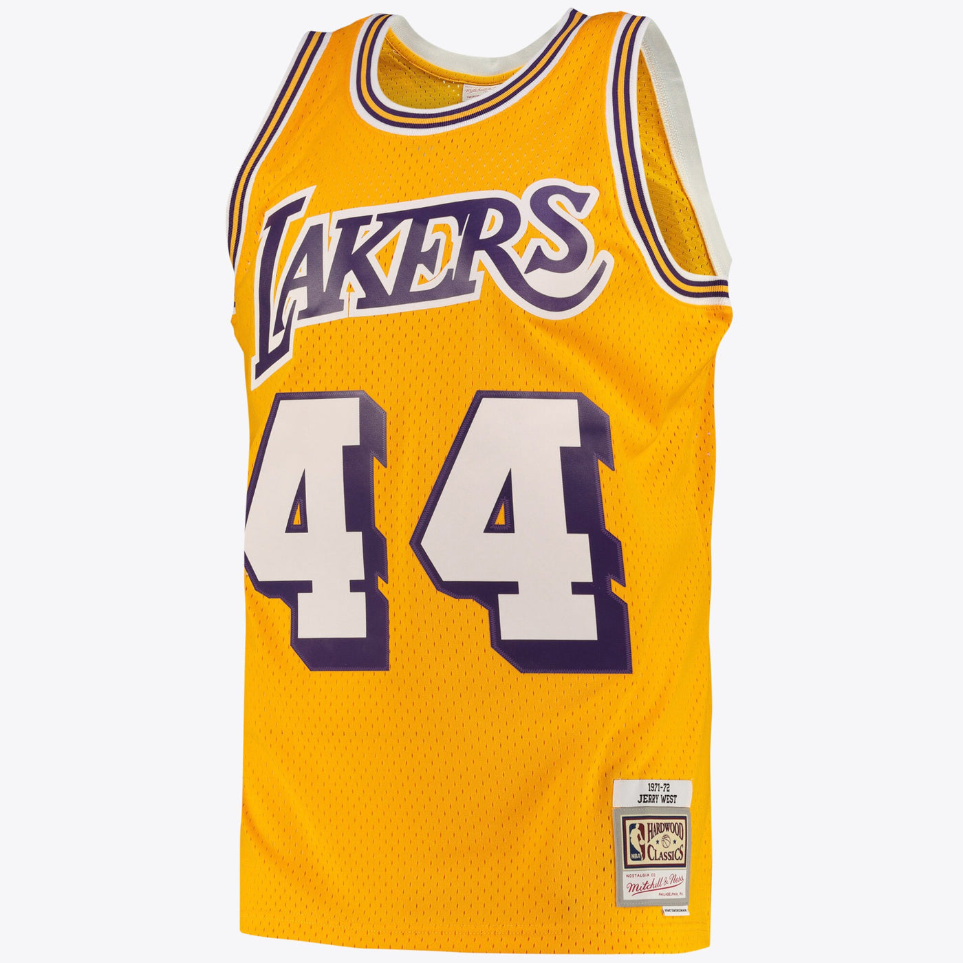 Los Angeles Lakers Jerry West Road Swingman Jersey By Mitchell & Ness - Light Gold -