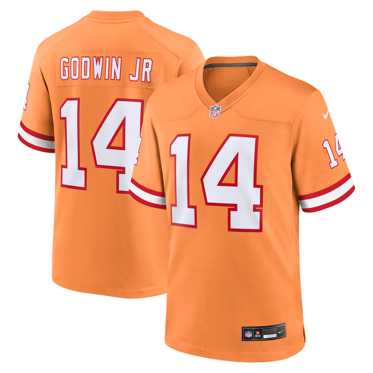 Tampa Bay Buccaneers Chris Godwin Jr. Orange Alternate Game Player Jersey