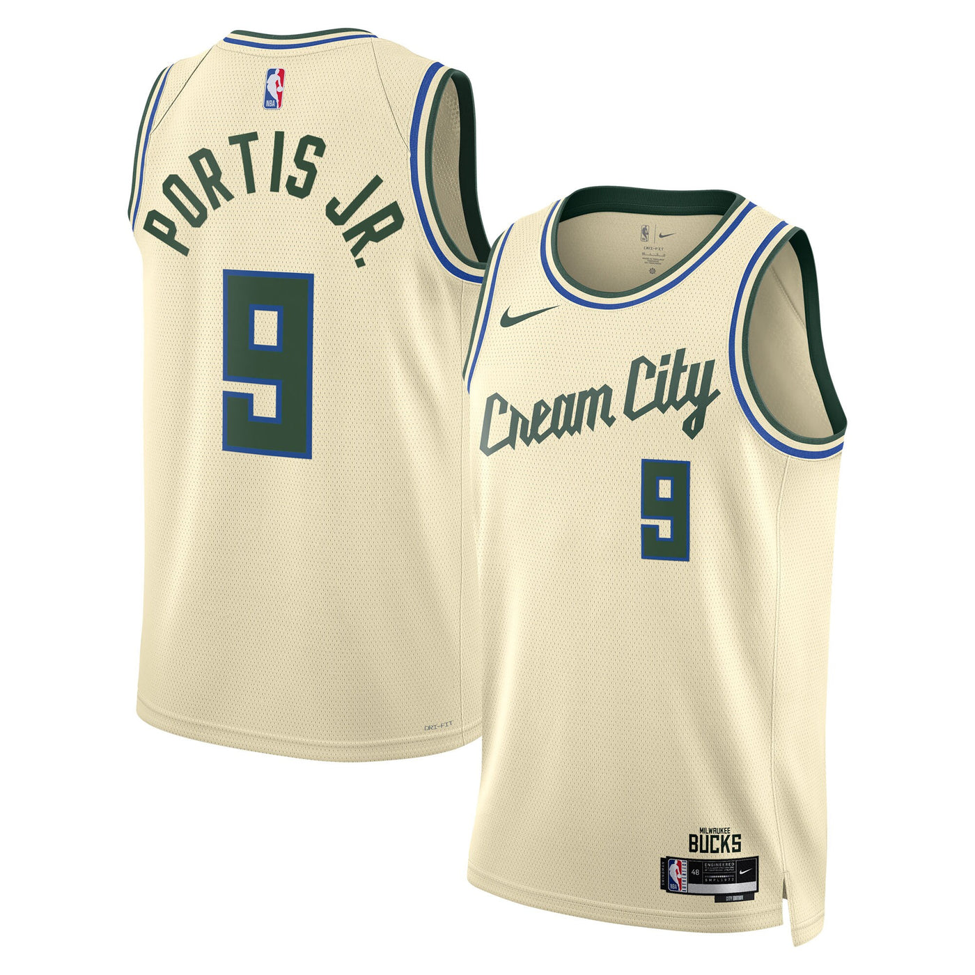 Milwaukee Bucks Nike 2025/26 City Edition Swingman Jersey - Cream - Bobby Portis