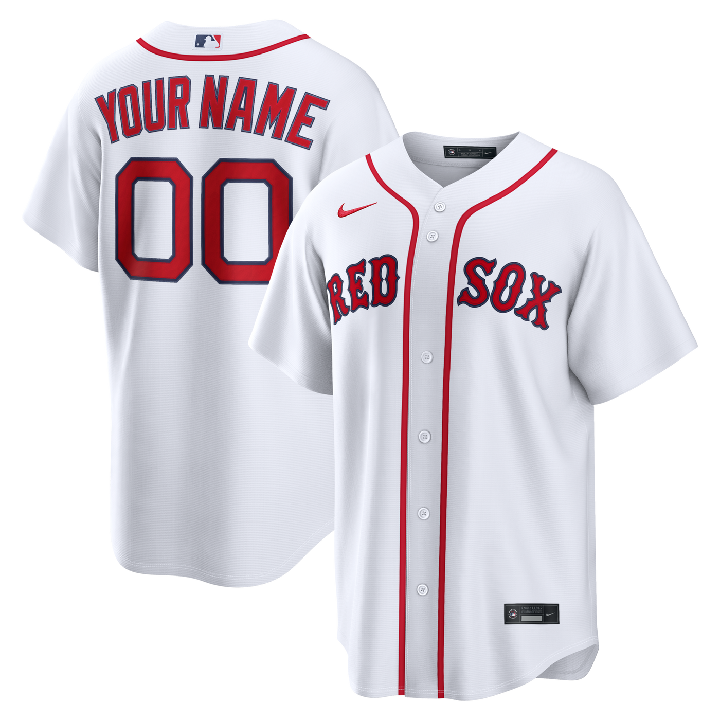 Boston Red Sox Nike White Home Replica Custom Jersey