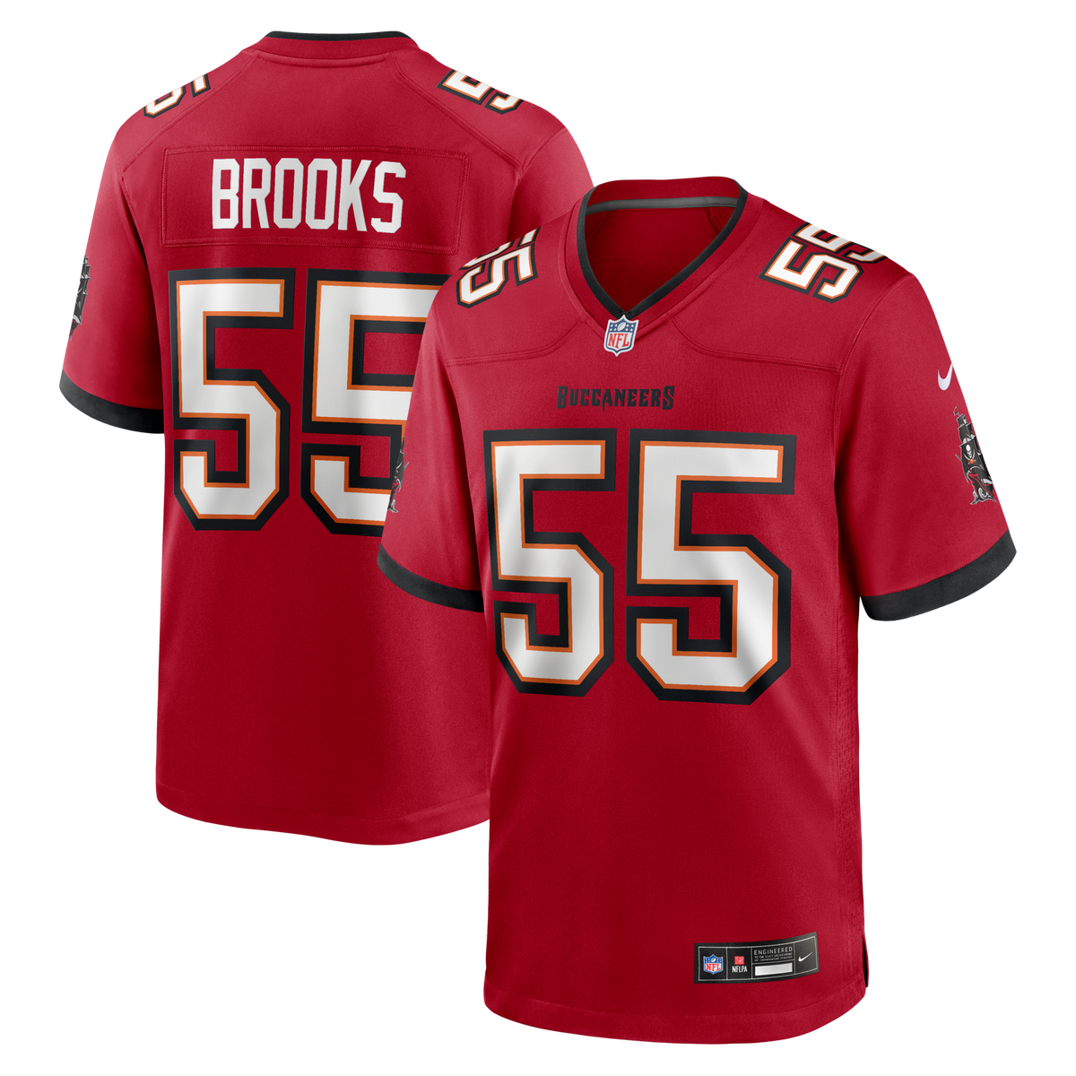 Tampa Bay Buccaneers Derrick Brooks Red Game Retired Player Jersey