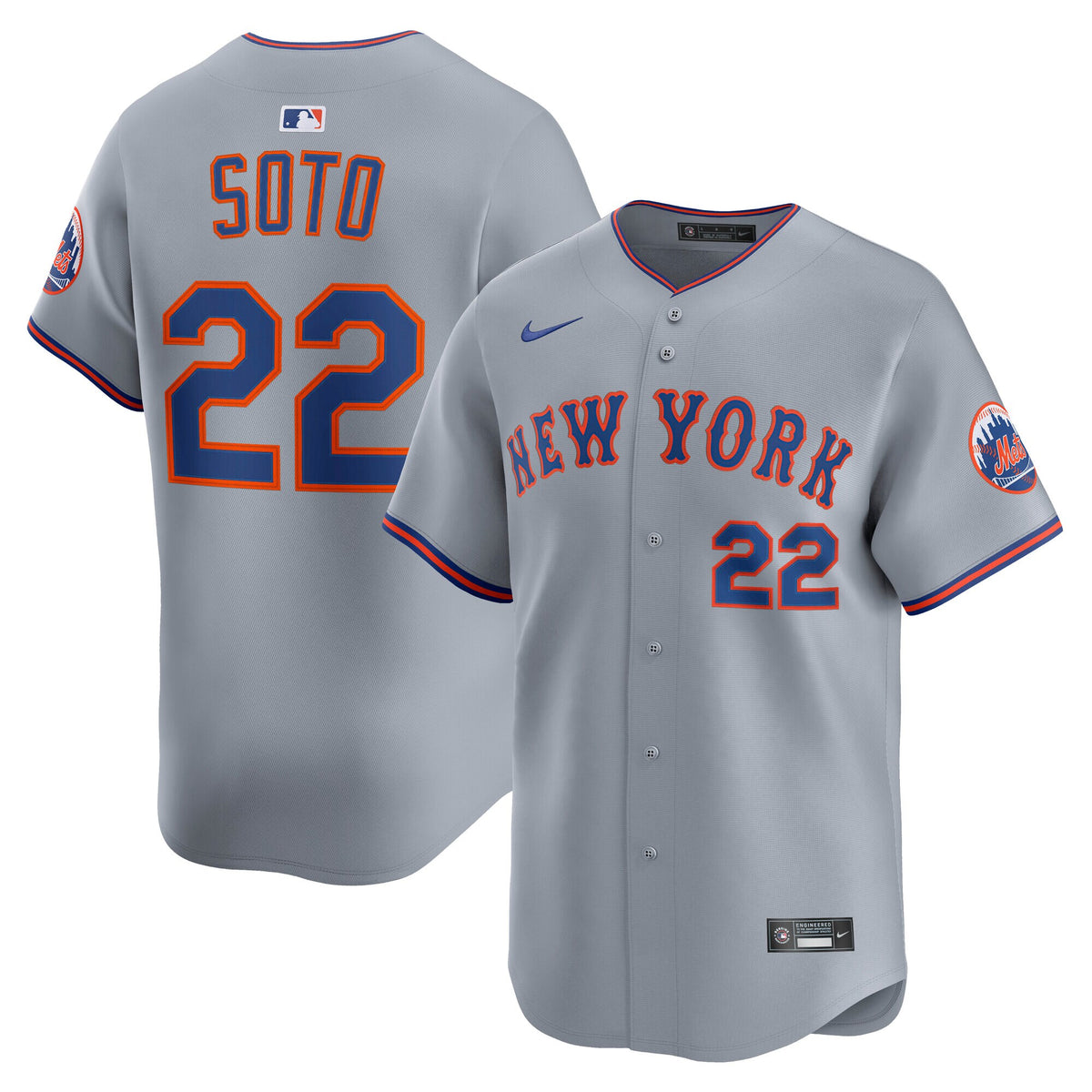 New York Mets Juan Soto Gray Road Limited Player Jersey