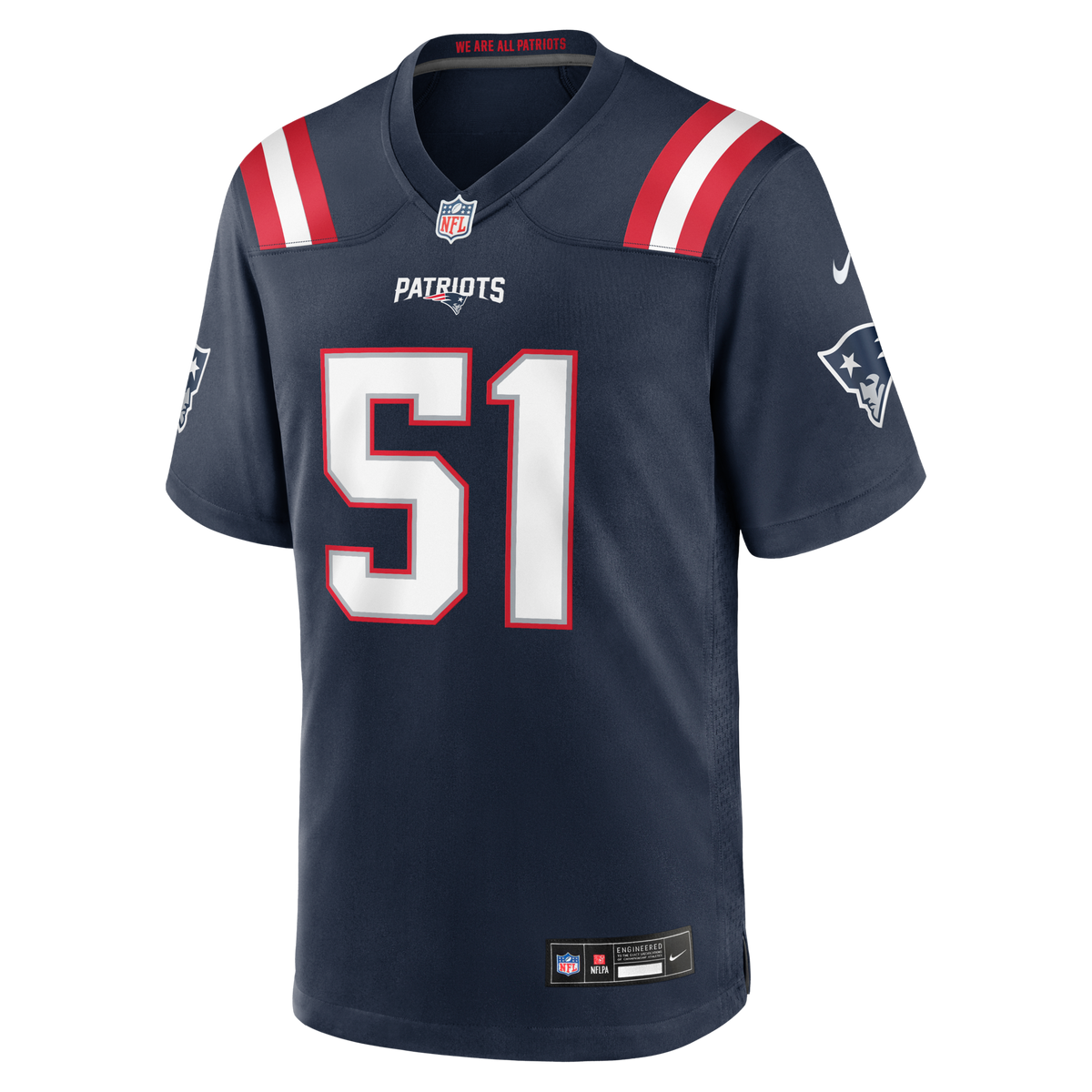 New England Patriots James Hudson Navy Team Game Jersey
