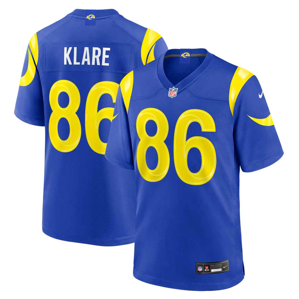Los Angeles Rams Max Klare Royal Team Game Jersey