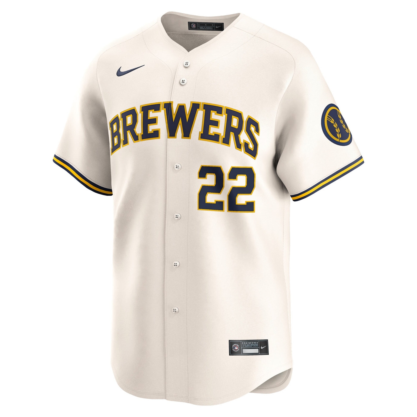 Milwaukee Brewers Christian Yelich Nike Cream Home Limited Player Jersey