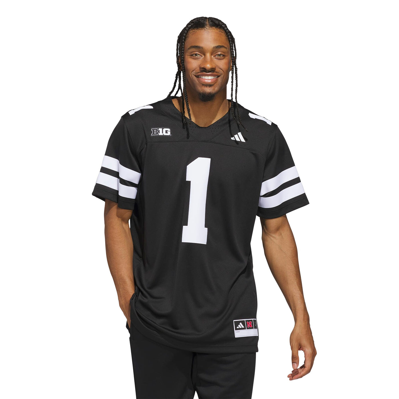 adidas #1 Black Nebraska Huskers Alternate Premier Jersey