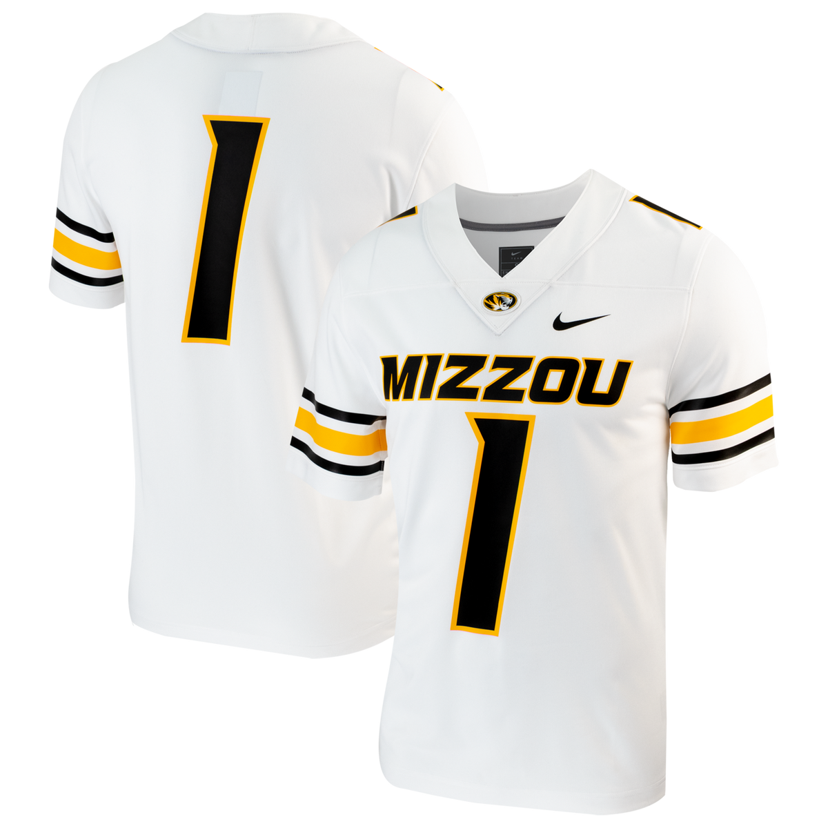 #1 Missouri Tigers Replica Football Jersey - White