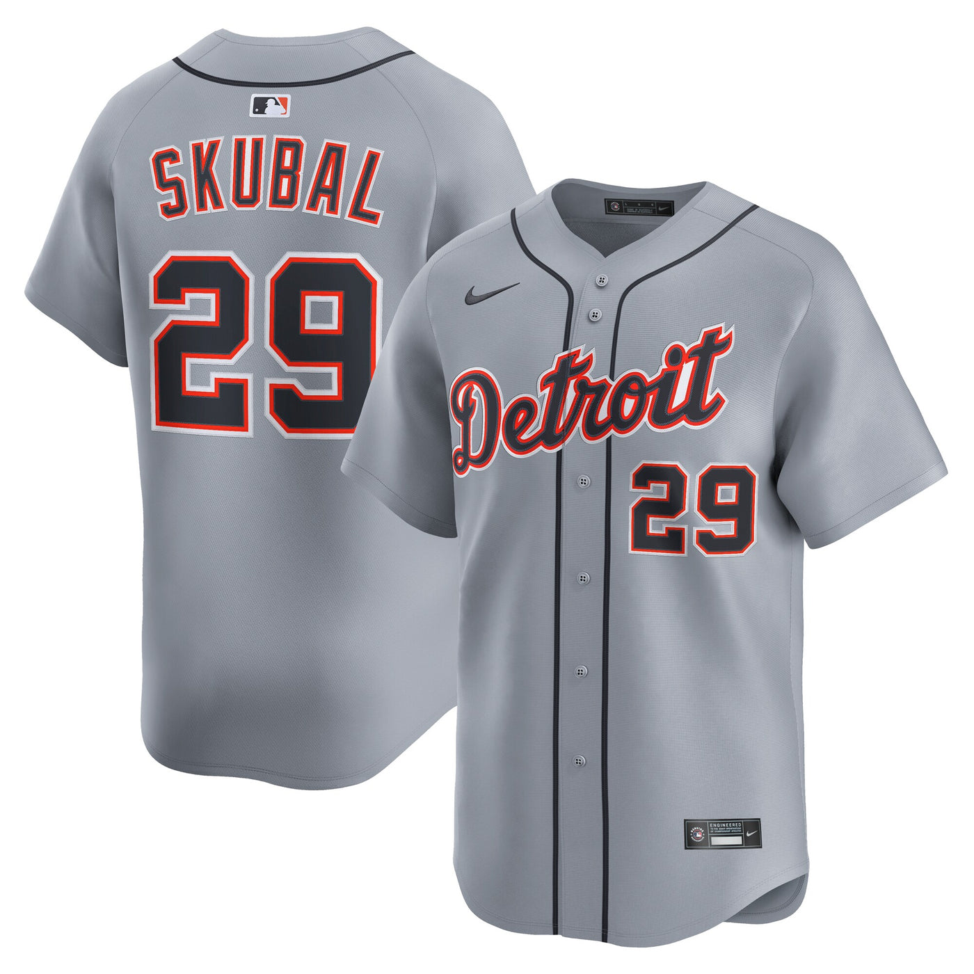 Detroit Tigers Tarik Skubal Nike Gray Road Limited Jersey