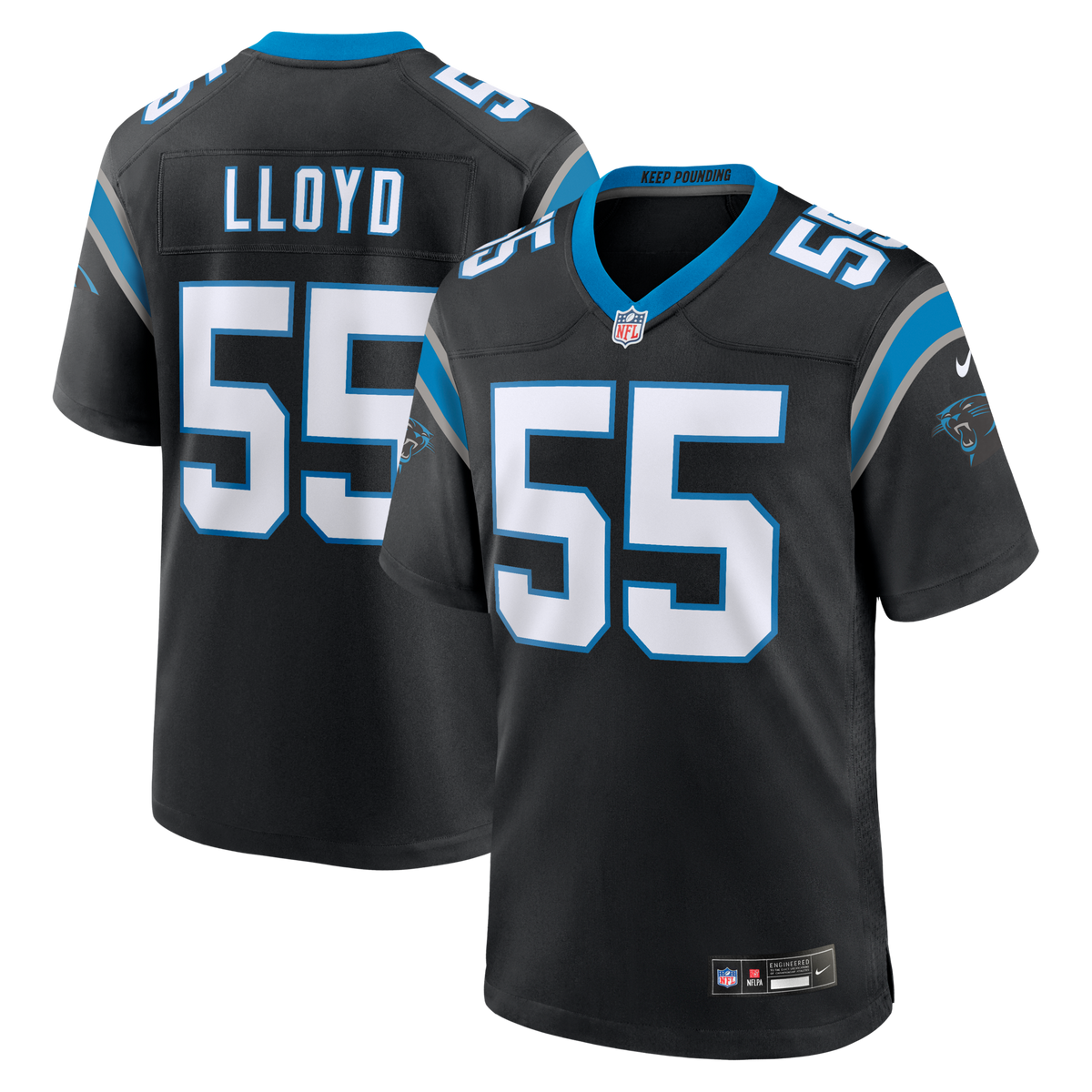 Carolina Panthers Devin Lloyd Black Team Game Jersey
