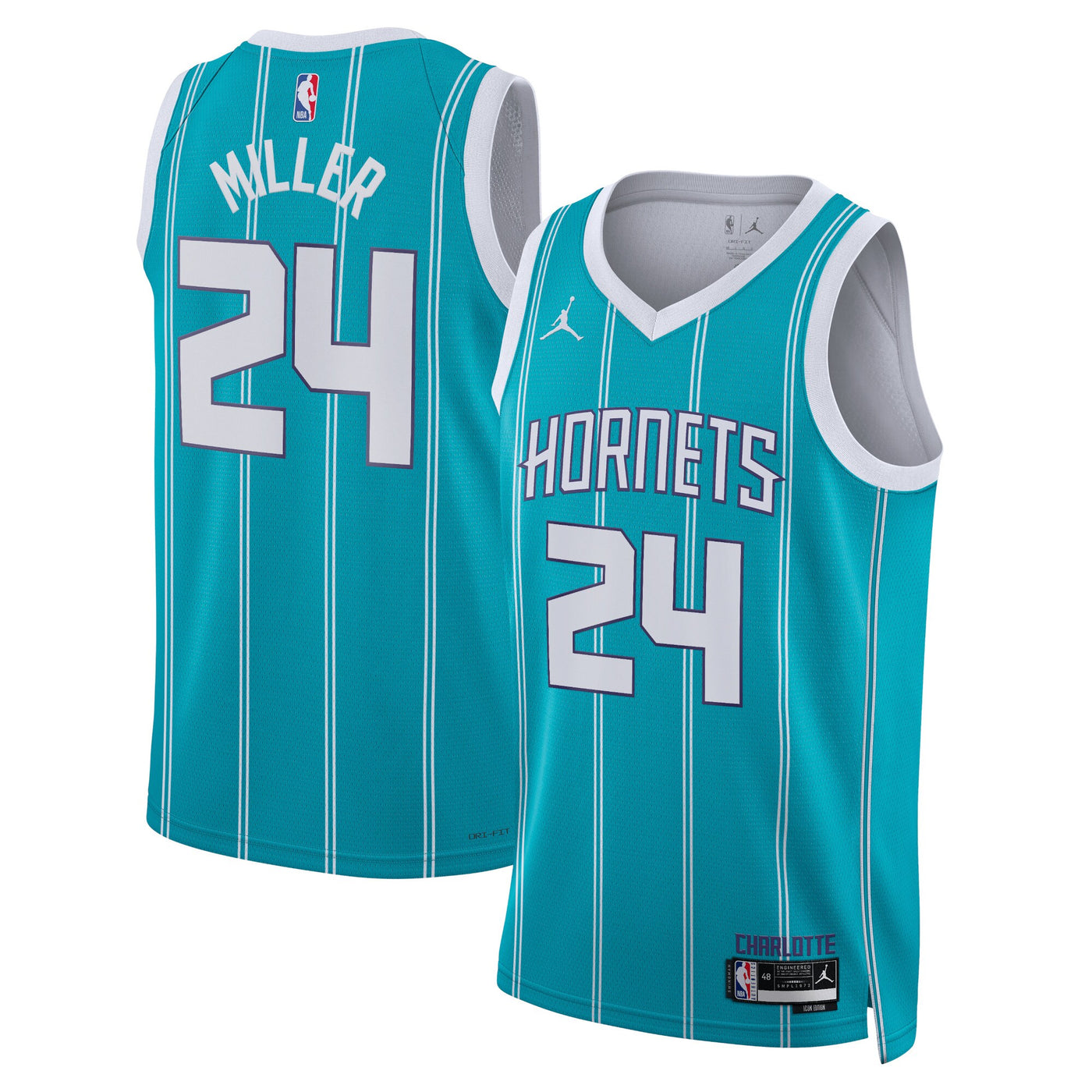 Charlotte Hornets Jordan Brand Icon Edition Swingman Jersey - Teal - Brandon Miller