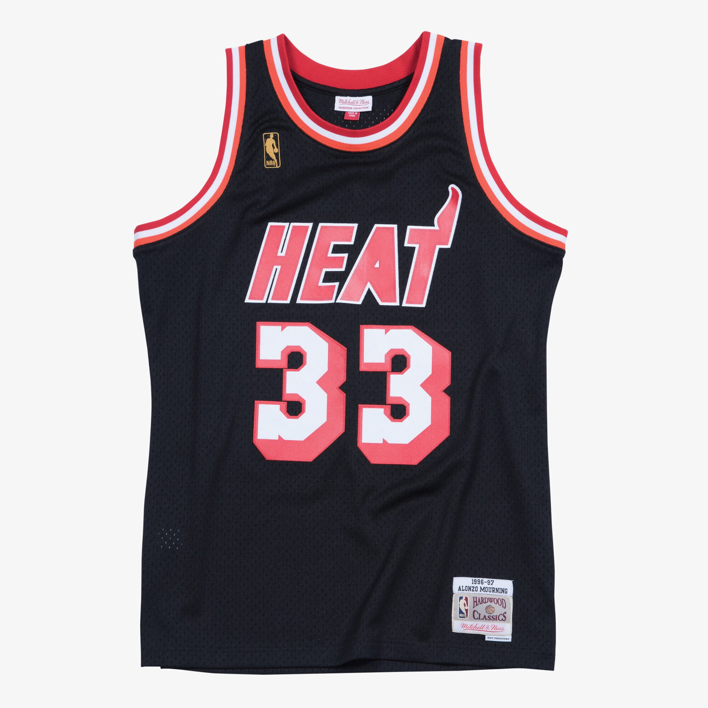 Mitchell & Ness Alonzo Mourning Black Miami Heat Hardwood Classics Swingman Jersey