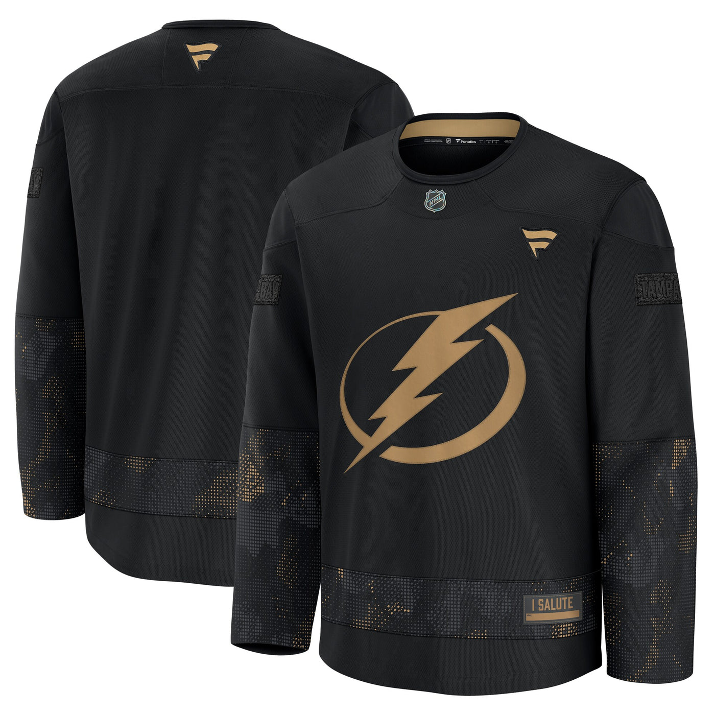 Tampa Bay Lightning Fanatics Black 2024 Military Appreciation Practice Jersey