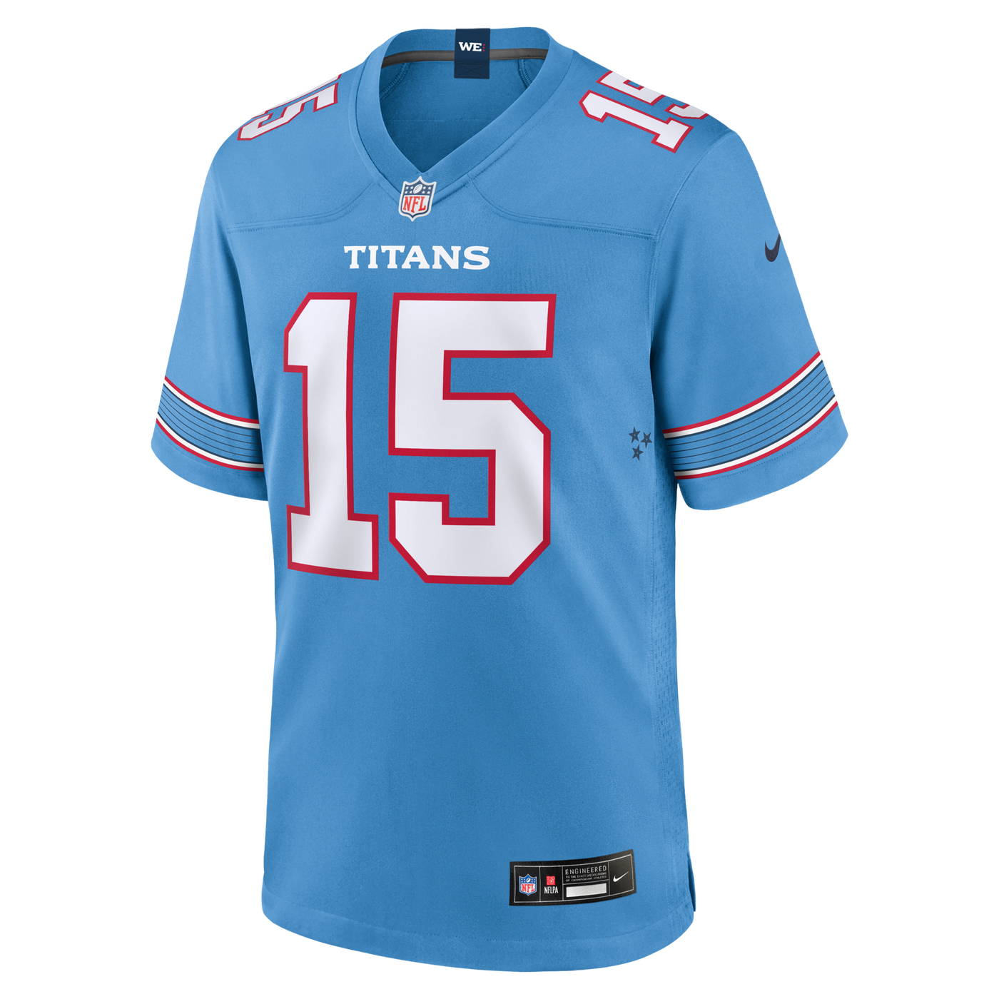 Tennessee Titans Keldric Faulk Nike Light Blue 2026 NFL Draft First Round Pick No.31 Game Jersey