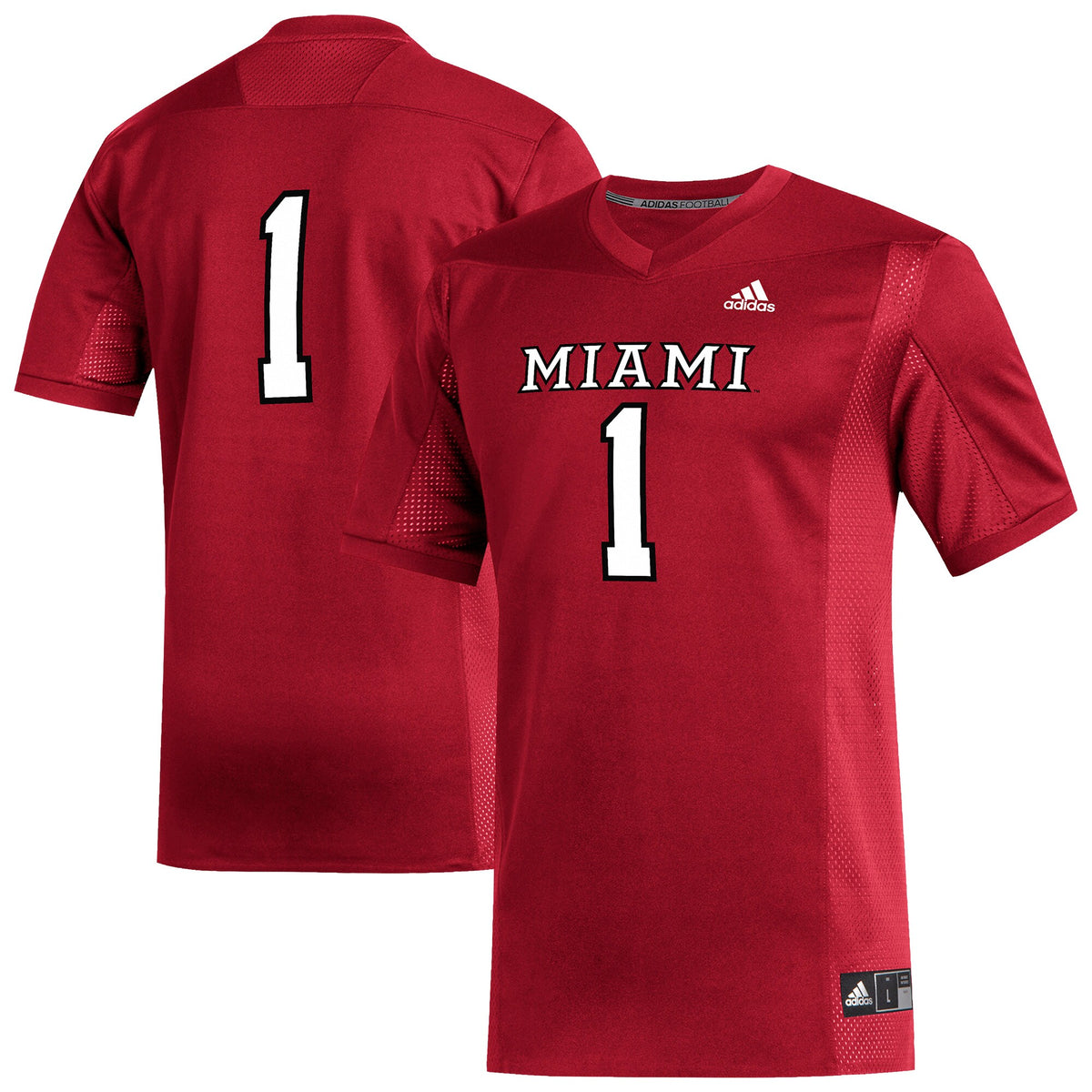 #1 Miami University RedHawks Replica Football Jersey - Red