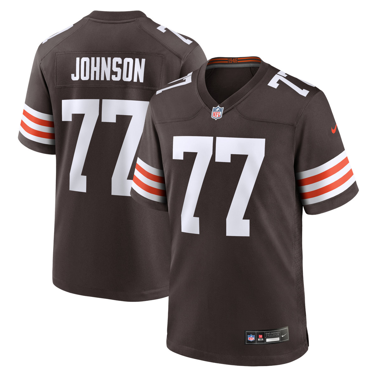 Cleveland Browns Zion Johnson Brown Team Game Jersey
