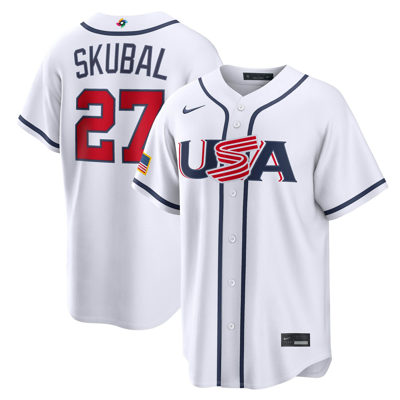 USA Baseball Tarik Skubal Nike White 2026 World Baseball Classic Home Stadium Jersey