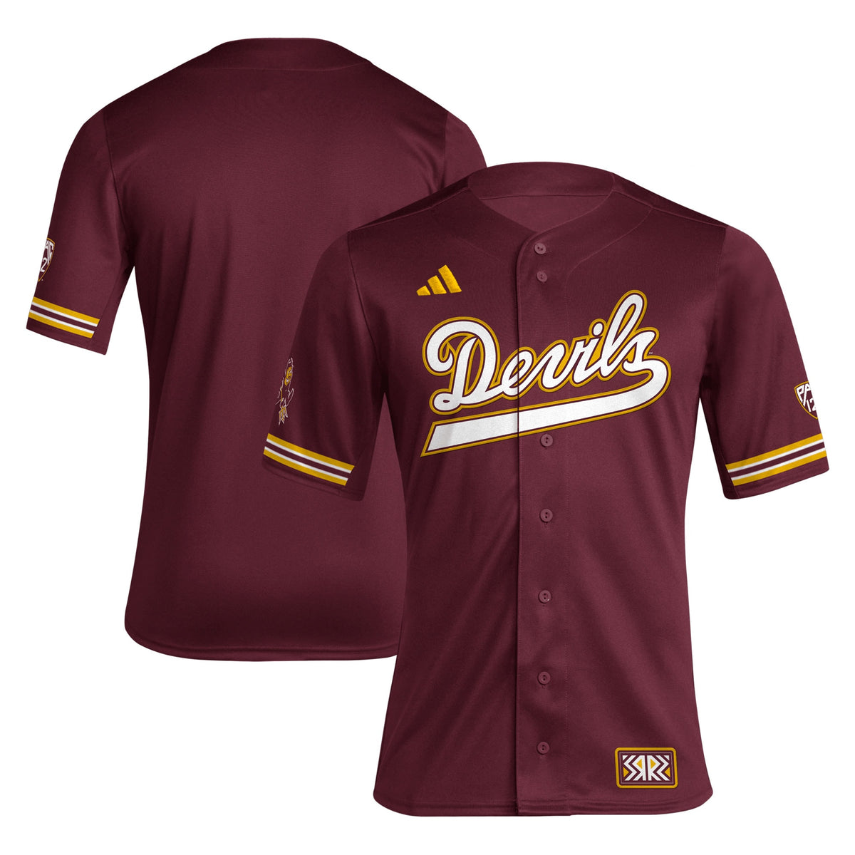 Arizona State Sun Devils Reverse Retro Replica Baseball Jersey - Maroon