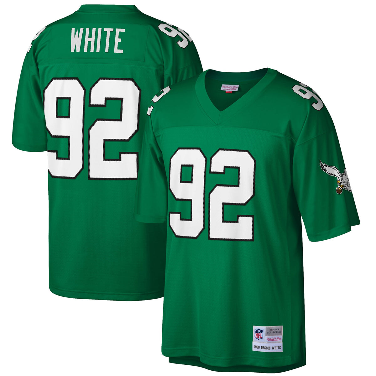 Philadelphia Eagles Reggie White Mitchell & Ness Kelly Green Big & Tall 1990 Retired Player Replica Jersey