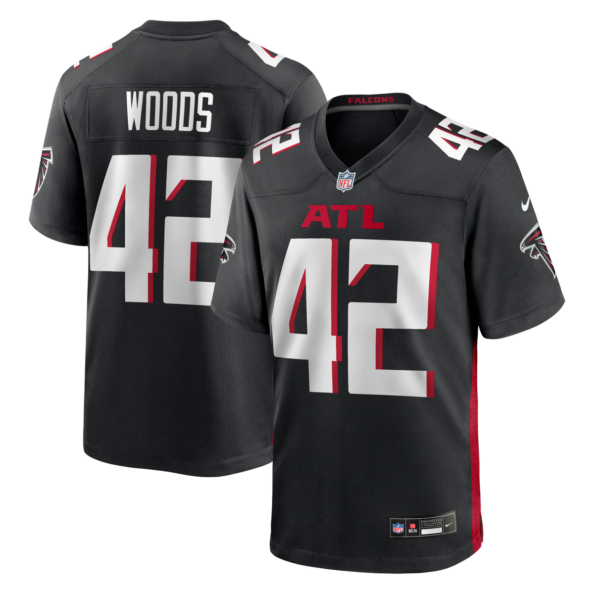 Atlanta Falcons Josh Woods Black Team Game Jersey