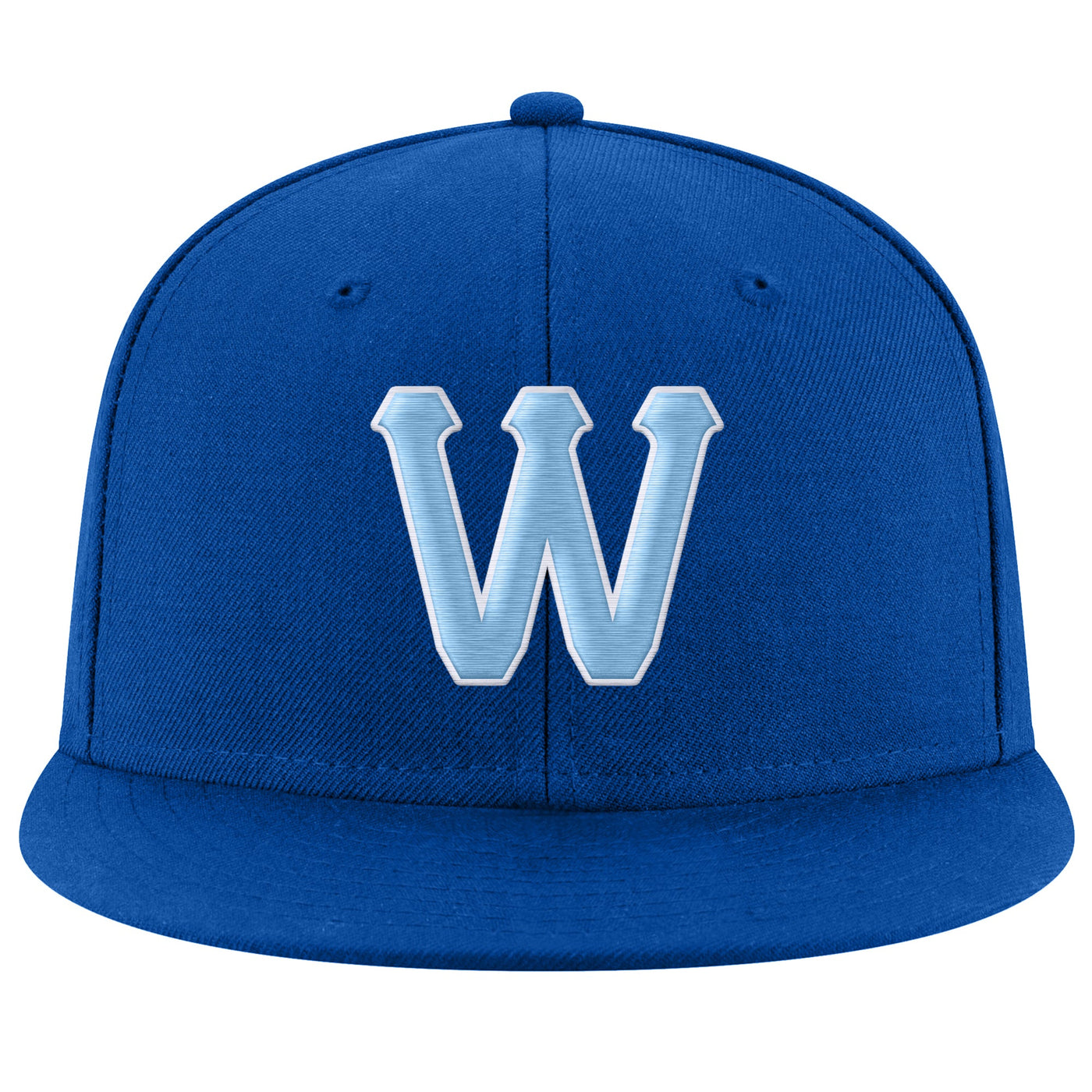 Custom Royal Light Blue-White Stitched Adjustable Snapback Hat