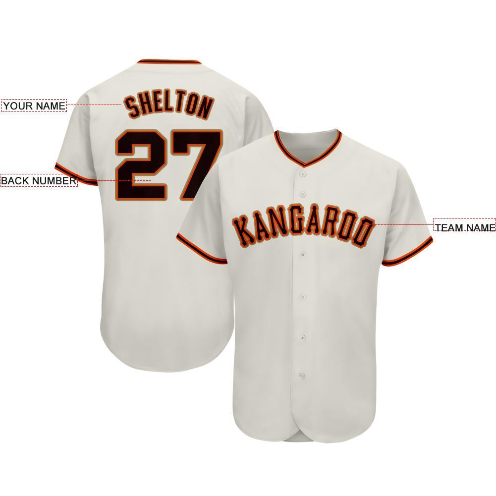 Custom Cream Black Orange-Old Gold Baseball Jersey