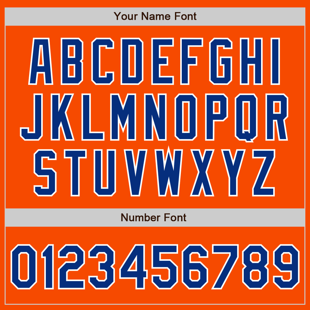 Custom Orange Royal-White Authentic Split Fashion Baseball Jersey