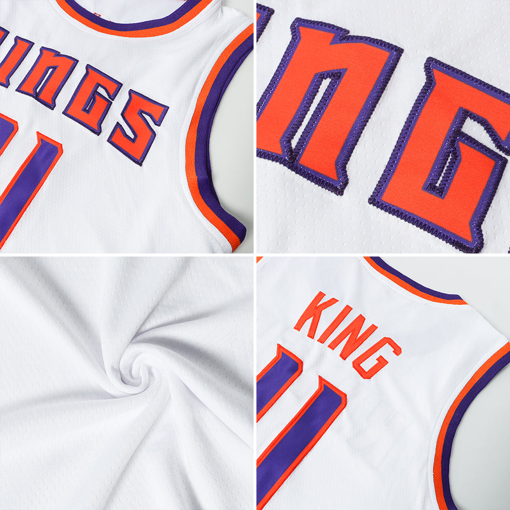 Custom White Maroon-Gold Authentic Throwback Basketball Jersey
