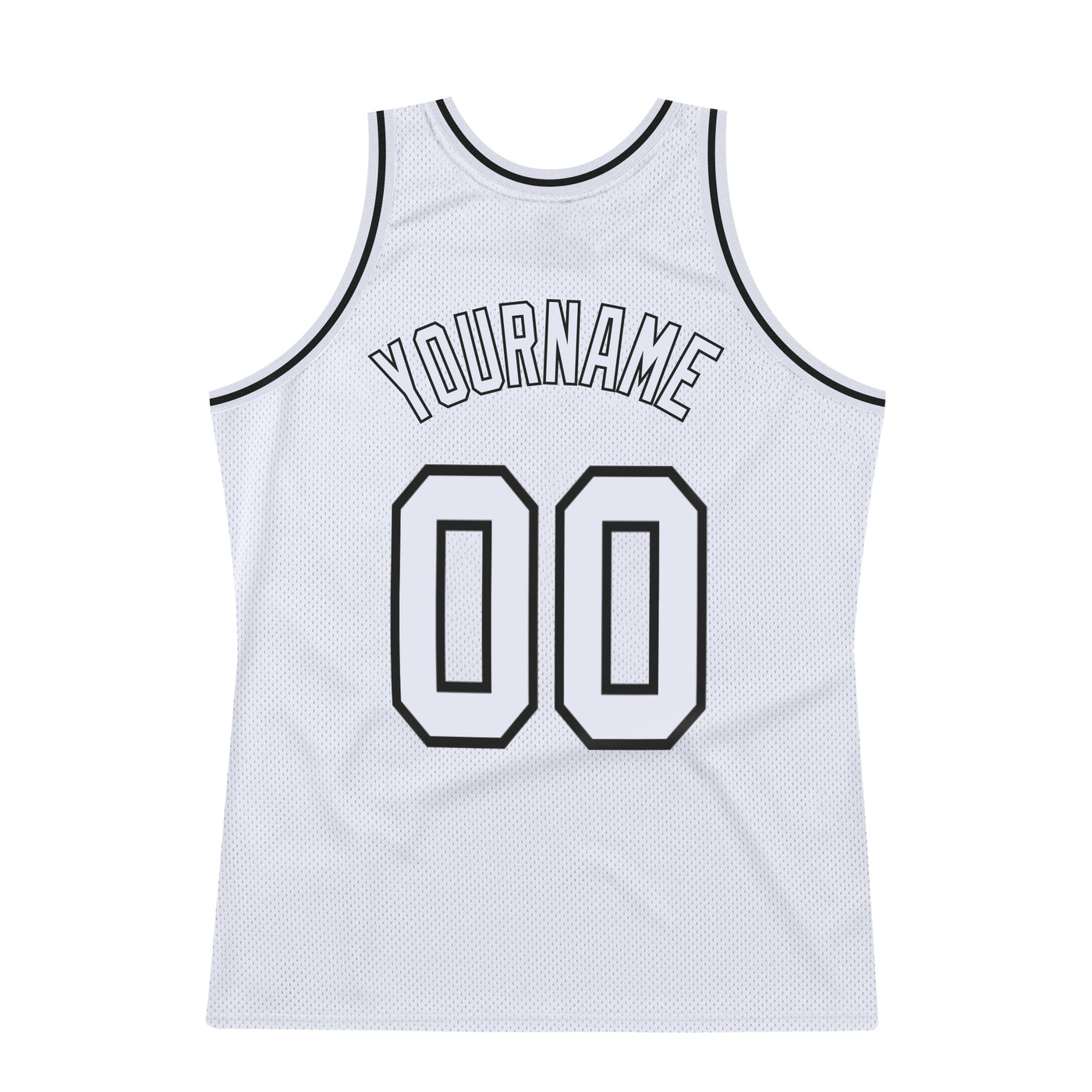Custom White White-Black Authentic Throwback Basketball Jersey